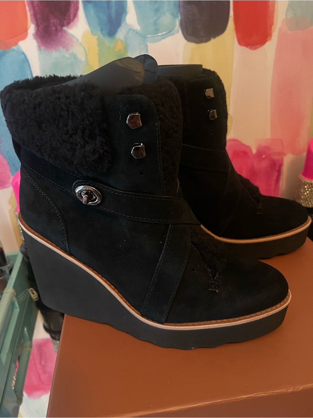 Coach Kenna Suede Shearling Boot - Picture 4 of 13